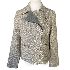 Talbots Gray and white jacket size 10